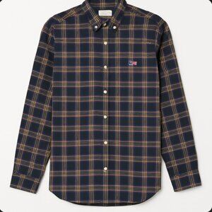 Maison Kitsuné Plaid Button Down Shirt Size 44 (M) Green Navy Red Check Cotton